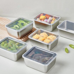 Fiambrera portátil de acero inoxidable 304 con tapa, contenedor de aperitivos para refrigeración de Metal, vendedor superior - Product Image 1