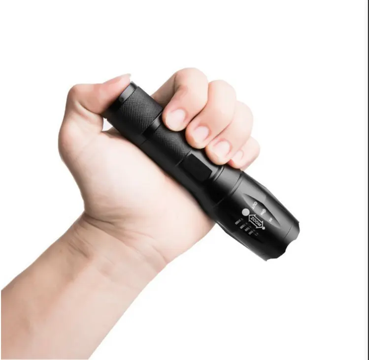 New High Light Adjustable Zoom Five Modes Handheld Safety Self-defense Flashlight Torch