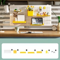 CHICON Organisateur de panneau perforé métallique, support en plastique à fixer sur pince de bureau, panneau de confidentialité pour bureau, table de jeu, travail, salon, gestion des câbles