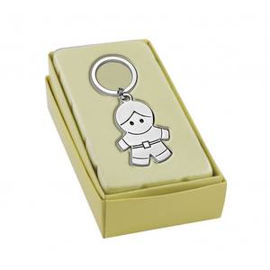 Llavero metálico plateado con diseño de niño pequeño para niños y regalos - Product Image 2