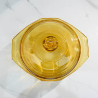 Casserole en verre résistant à la chaleur 21 cm Verre borosilicate de haute qualité Casserole Pyrex Corning avec couvercle