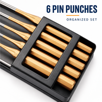 HEHE Ensemble de six ciseaux dorés de qualité industrielle professionnelle avec manches en acier pour kit d'outils manuels de bricolage pour le travail du bois
