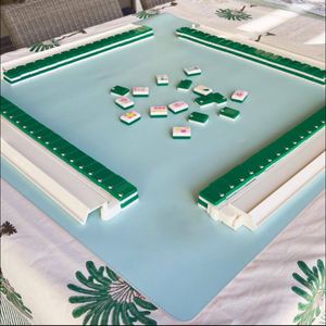 Waterproof Mahjong Game <b>Mat</b> PU Leather 33x33inch <b>Rolling</b> Mahjong Table <b>Mat</b> Reversiber Mahjong Game <b>Mat</b> with Leather Wrap - Product Image 4