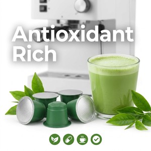 Peach Flavor Matcha Pods Refreshing <b>Green</b> Tea Capsule Compatible With <b>Coffee</b> Maker 1A-7A Grade Private Label Bulk Orders - Product Image 1