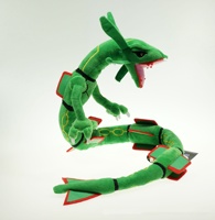 Peluche Dragonite Rayquaza verte de 80 cm, jouet brodé super doux, dinosaure anime unisexe avec squelette, en coton PP