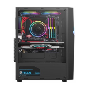 เคสคอมพิวเตอร์เกมมิ่งทรงสูงแบบ Full Tower ATX ดีไซน์ทันสมัย ผลิตจากเหล็ก พร้อมหน้าต่างด้านข้าง ไฟตกแต่ง พัดลมระบายความร้อน ช่องเสียบการ์ดจอ 7 ช่อง มีสินค้าพร้อมส่ง - Product Image 2