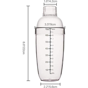 Vaso Mezclador de Plástico Transparente para Cócteles y Té de Burbujas con Escala, Accesorios de Bar para el Hogar, Venta al por Mayor - Product Image 2