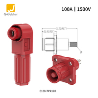 Connecteur industriel mâle/femelle à déconnexion rapide, type sertissable, haute intensité 50A-350A, rouge, pour stockage d'énergie à un seul conducteur