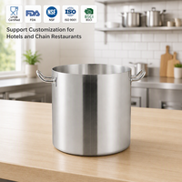 Marmite à soupe en aluminium de qualité commerciale, 20-50L, grandes marmites à soupe et à bouillon en aluminium avec marquages en litres pour la restauration