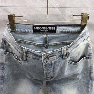 Pantaloni da <span class=keywords><strong>uomo</strong></span> di design dritto di alta qualità impilati <span class=keywords><strong>Skinny</strong></span> Slim Fit in Denim Black Tag consumed Wash <span class=keywords><strong>Jeans</strong></span> da <span class=keywords><strong>uomo</strong></span> smarriti - Product Image 5