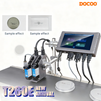 Impresora de Inyección de Tinta Térmica en Línea Docod OEM/ODM T260E de 25.4mm, Impresión de Códigos de Barras por Lotes, Máquina de Codificación de Fechas para Huevos, Botellas y Cajas