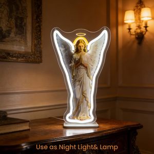 Lampes Angel Lights, enseignes néon <span class=keywords><strong>chr</strong></span>étiennes lumineuses avec base pour église, mariage, chambre à coucher, enseigne néon personnalisée - Product Image 3