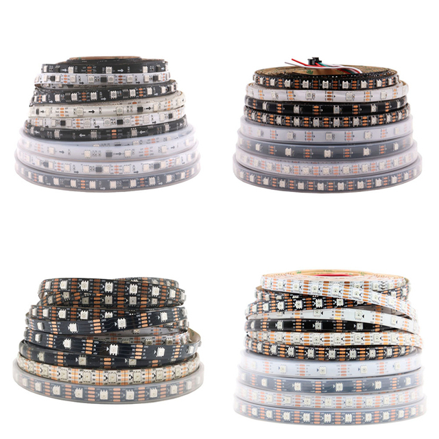 Factory Wholesale Flexible Smart Rgb Light Led Strip Addressable Pixel DC5v 12v 24v 30 60 96 144 Led Ws2812b Led Strip