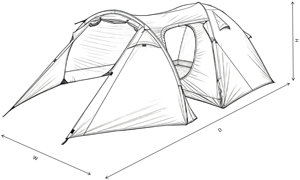 Tente de <span class=keywords><strong>camping</strong></span> HOSA Outdoor Venice, tente dôme imperméable avec véranda et sac de transport, 2 à 6 personnes, quatre saisons, vente chaude, personnalisable - Product Image 2