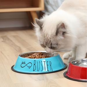 <b>Personalised</b> Name Stainless Steel Pet <b>Bowls</b> for Cat/<b>Dog</b>, Customized Colored Anti Dumping Non-Slip Pet Water <b>Bowl</b> - Product Image 5
