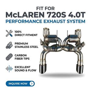 Système d'échappement à résonance en acier inoxydable Vortex pour McLaren 720S 4.0T avec deux silencieux et module de embouts en carbone - Product Image 1