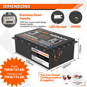 Pin LiFePo4 24 V Volt 400 A AH 10240Wh Chu Trình Sâu 6000 Hiện Tại Cao + Bộ Pin Lifepo4 Lithium Ion 24 V 400Ah Có Thể Sạc Lại - Product Image 2