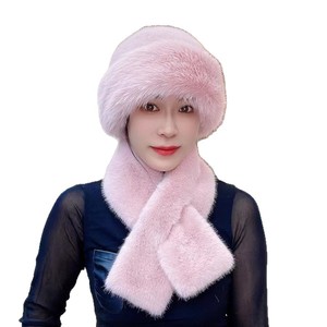 Mùa đông 2025 hai-in-một thời trang của phụ nữ sang trọng khăn và Mông Cổ mũ không thấm nước dày ấm chồn tai mũ - Product Image 5