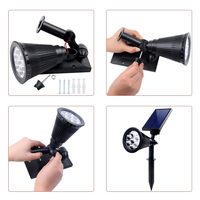 Lampes solaires de jardin à 7 LED RGB, éclairage extérieur décoratif IP65, angle de faisceau de 120°, autonomie de 8 à 10 heures pour les allées, les arbres, la pelouse
