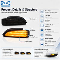 Feux clignotants réflecteurs de rétroviseurs latéraux à LED pour Toyota AURIS AQUA PRIUS VITZ AVALON CAMRY