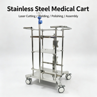 Chariot médical sur mesure en acier inoxydable, fabriqué par poinçonnage, pliage, rivetage avec support de conception et mesure finale