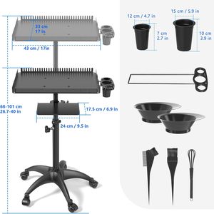 Chariot de Salon Magnétique avec Plateau pour Extensions Capillaires – Chariot à Outils de Coiffure pour Salons, Barbiers et Écoles de Beauté - Product Image 2