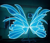 Desain baru latar belakang kupu-kupu LED warna biru untuk dekorasi pernikahan, dekorasi panggung dan dekorasi pesta