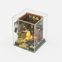 Maison de poupée miniature en bois Hongda DIY sur le thème du café S2301Z, kit de maison de poupée miniature DIY avec housse anti-poussière