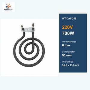 WT-CAT-255 Elemento Calefactor Tubular Espiral Compacto de Acero Inoxidable de 220V 700W Personalizado para Placa Calefactora Eléctrica - Product Image 3