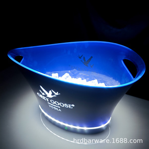 Seau à glace lumineux en plastique pour bar, avec LED, pour bière, cocktails et vin, et pour boîte KTV, avec motif logo Geese <span class=keywords><strong>GREY</strong></span> <span class=keywords><strong>GOOSE</strong></span> <span class=keywords><strong>VODKA</strong></span> - Product Image 3