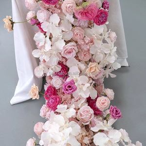 Chemin de fleurs décoratif en soie pour allée de mariage, toucher réaliste, pour scène d'événements scolaires et célébrations - Product Image 3