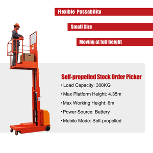 Man mengangkat 300KG 4.35m alat pemetik pesanan, bahwa gudang pemetik dapat bergerak Platform kerja mengangkat elektrik untuk pasar - Product Image 3