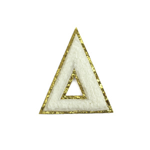 Personalizado letras griegas alfabeto calor prensa Chenille parches hierro en la ropa apliques personalizados letras bordadas Chenille parches - Product Image 5