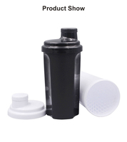 Gourde shaker protéinée personnalisée 500 ml sans BPA, anti-fuite, avec filtre en maille, qualité alimentaire, légère, pour gym, fitness, sport – Vente en gros usine OEM