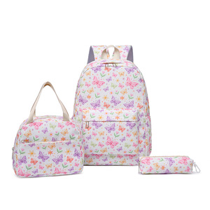 Wholesale Custom Girls Fashion Style School <b>Backpack</b> Set Waterproof Oxford Includes Zipper Lunch Bag Rucksack/Mochila/Sac Dos - Product Image 2