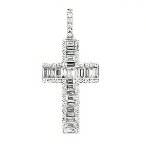<span class=keywords><strong>Collier</strong></span> vintage pour homme style hip-hop, plaqué or blanc, argent sterling 925, moissanite taille coussin VVS D, pour usage quotidien, cadeau du <span class=keywords><strong>Dieu</strong></span> - Product Image 2