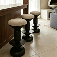Chaise de bar haute en tissu sur mesure en bois massif haut de gamme, style minimaliste nordique, pour salle à manger, appartement et bar à domicile