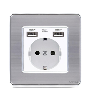 เต้ารับไฟฟ้าแบบ EU พร้อมพอร์ตชาร์จ USB (USB2.1A 16A) แผงสัมผัส วัสดุ PC และกระจก ทนความร้อนสูง - Product Image 2