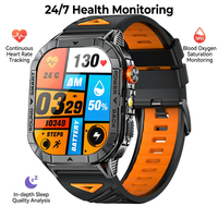Montre connectée tactique d'extérieur K72, double bande GPS, six satellites, écran AMOLED 2,13'', batterie 580 mAh, montre de sport d'extérieur