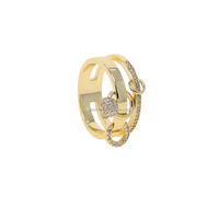 Nouvelles bagues de fiançailles et de mariage pour femmes, style classique, géométriques, en forme de cercle, avec CZ, plaquées or