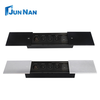 Enchufe de pared moderno de aleación de aluminio con toma de corriente integrada (US/EU/AU/CN), enchufe oculto deslizante para reuniones