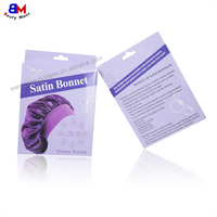 Boîte de papier d'emballage de capot de cheveux de satin de conception personnalisée Boîte de capot de tresse de Durag Boîtes claires de capot de fenêtre de PVC avec le logo pour l'emballage