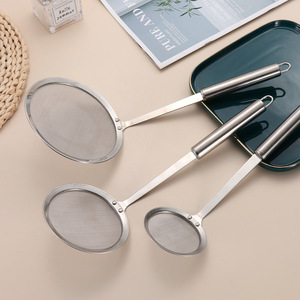 Juego de cucharas coladoras de acero inoxidable, 3 tamaños, colador de cocina para cocinar, cuchara para desnatizar aceite de fideos - Product Image 4