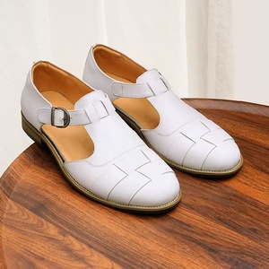 Sliders for <b>Men</b>, Genuine Leather, Retro Style, Fashionable, Summer Breathable Cowhide Sandals,arabic slippers for <b>Men</b>,eva <b>Clogs</b> - Product Image 5