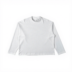 Unisex <b>Black</b> Crew Neck Long Sleeve Knitted Pullover Regular Fit Minimalist Solid Color <b>Sweatshirt</b> - Product Image 2