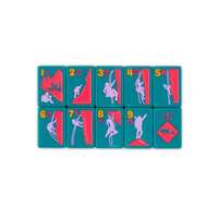 Tuiles de Mahjong en Acrylique de Style Américain Moderne de Luxe pour 4 Joueurs – Durables, Écologiques, Pliables, Portables et Peintes à la Main pour le Divertissement