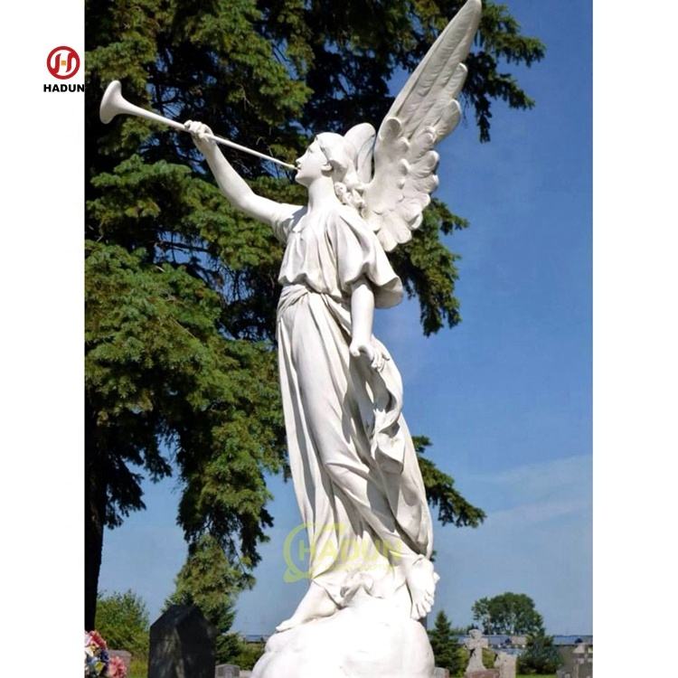 Large Outdoor Garden Hand Carve Natural Stone Marble Angel Statue ...