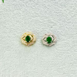 Conjunto de collar con forma de flor y colgante de circonita, diseño ovalado, engaste de garra, aleación de zinc, joyería de regalo para mujer - Product Image 3