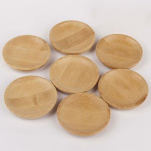 Piattini Rotondi in Bambù, <span class=keywords><strong>Design</strong></span> Moderno e Semplice, Ciotole per Salse, Snack, Dessert e Sottobicchieri - Product Image 2