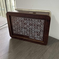Boîte d'Épargne en Bois Tendance avec Objectif Monétaire, Tirelire Écologique Recyclable pour Billets et Pièces, Coffre-Fort de 1000 $